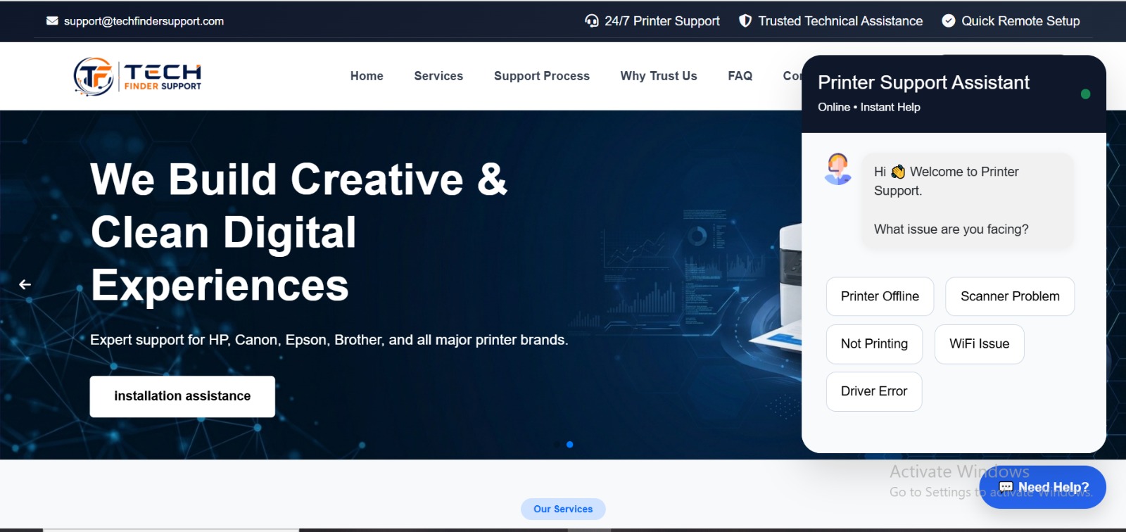 Tech Finder Support IT Services Website